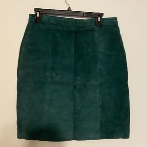 Vintage green suede skirt